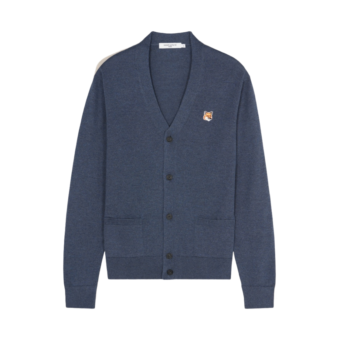 메종 키츠네 폭스 헤드 패치 클래식 가디건 블루 멜란지(Maison Kitsune Fox Head Patch Classic Cardigan Blue Melange) - 1