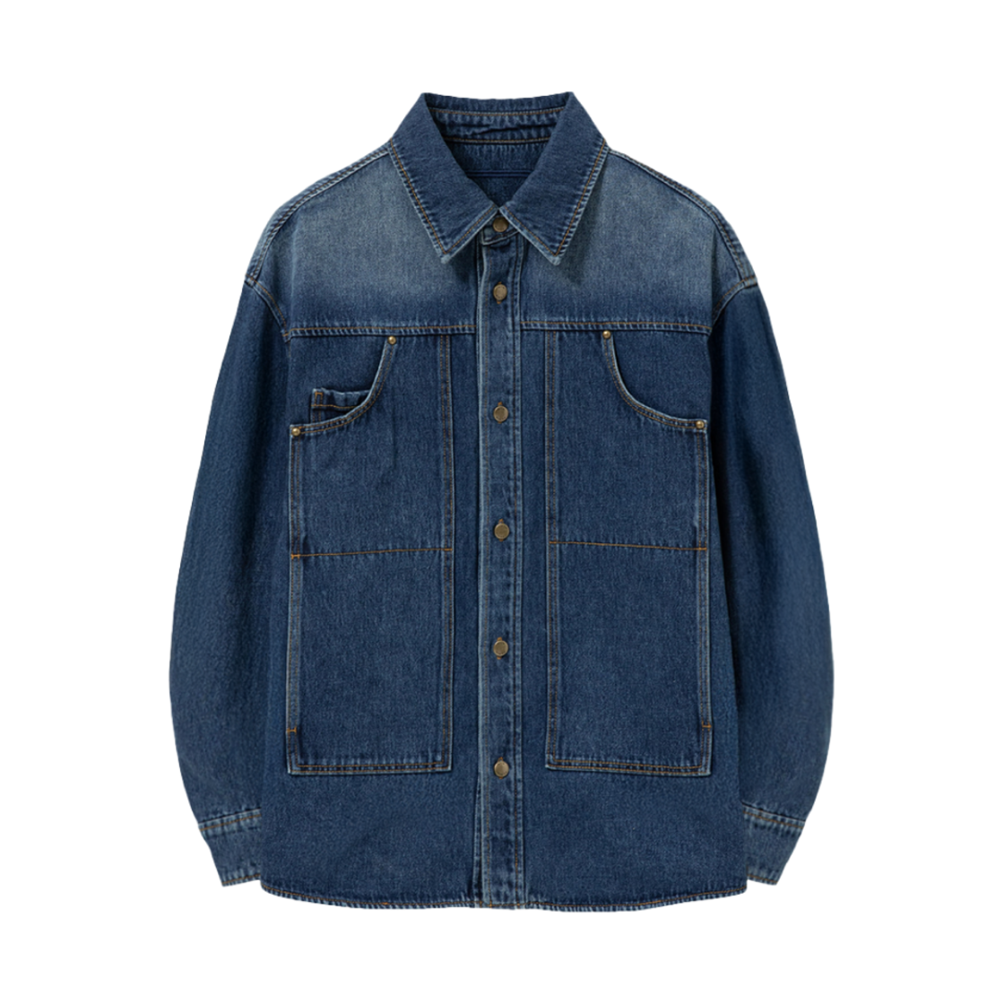 W251SH19872L Wooyoungmi Denim Workwear Shirt Blue - 25SS