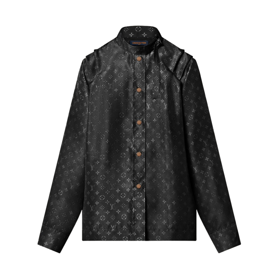 (W) 루이비통 플리츠 숄더 모노그램 클라우드 셔츠 블랙((W) Louis Vuitton Pleat Shoulder Monogram Cloud Shirt Black) - 1