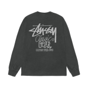 Stussy Classic Gear Pigment Dyed LS T-Shirt Black