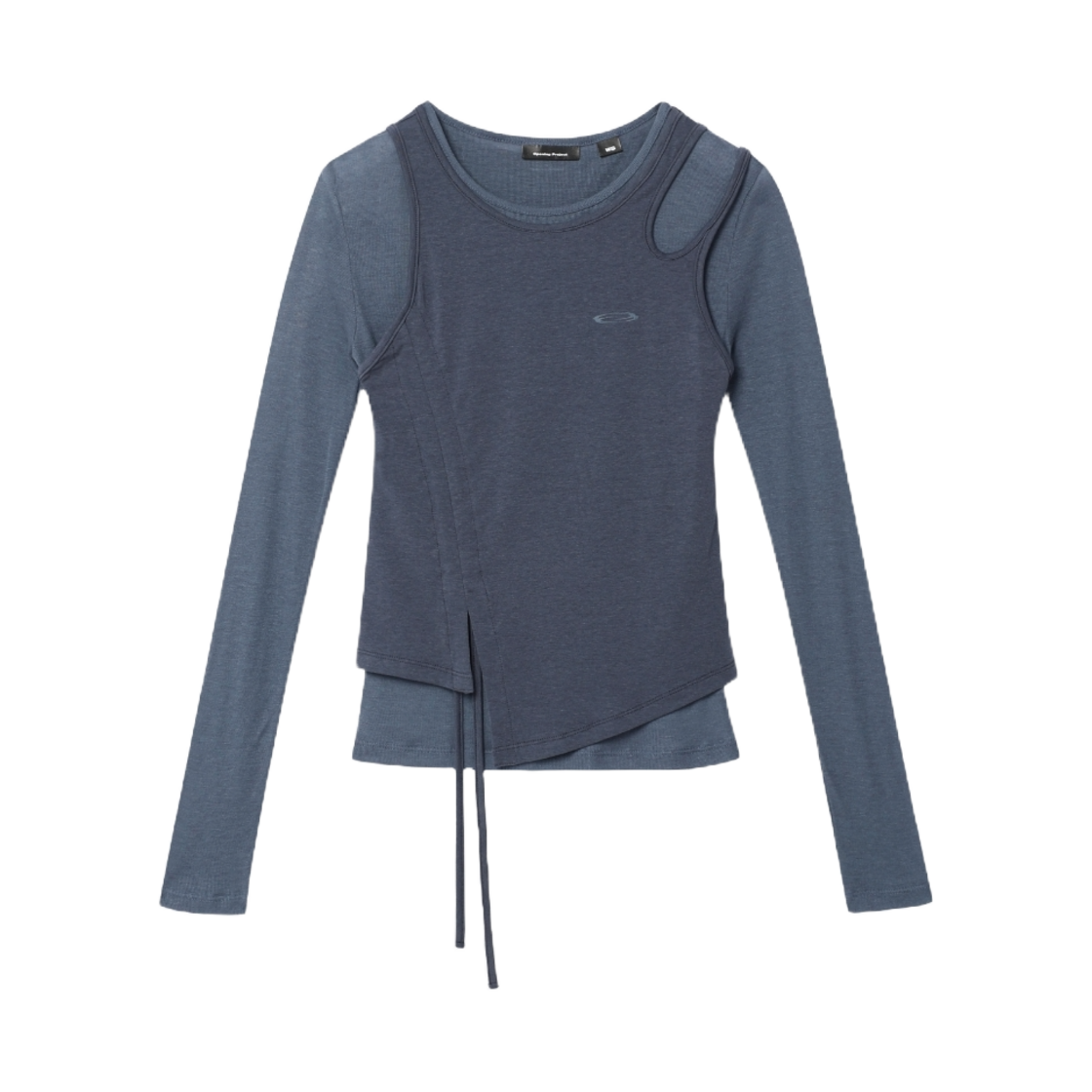 OP251WLS02BY00 Opening Project Shirring Slim Long Sleeve Blue Gray