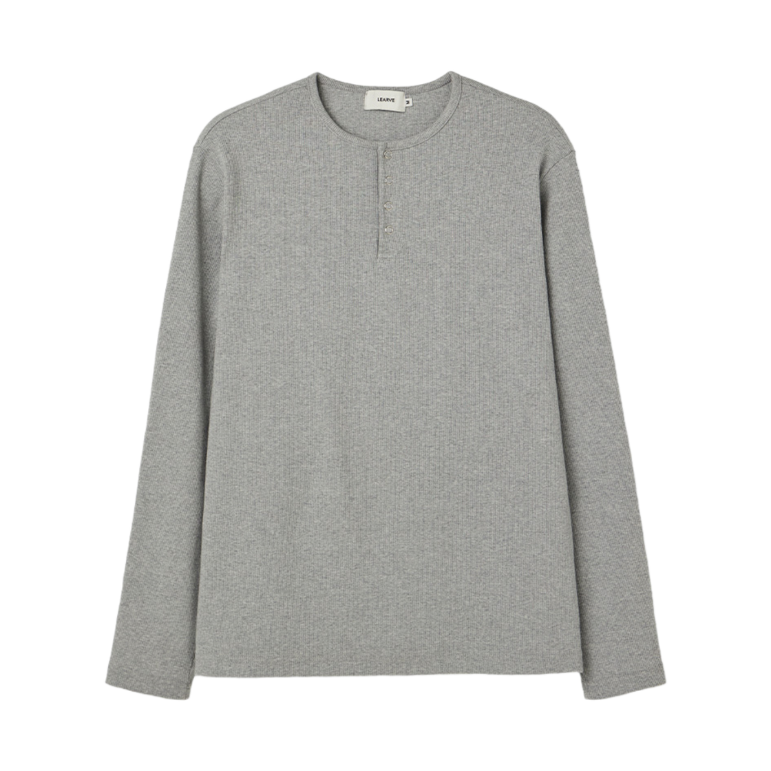 LE7SIN08-GY LEARVE Titan Snap Henley Neck T-Shirt Grey