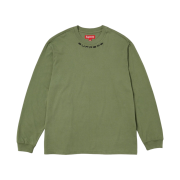 Supreme Collar Logo L/S Top Olive - 23FW