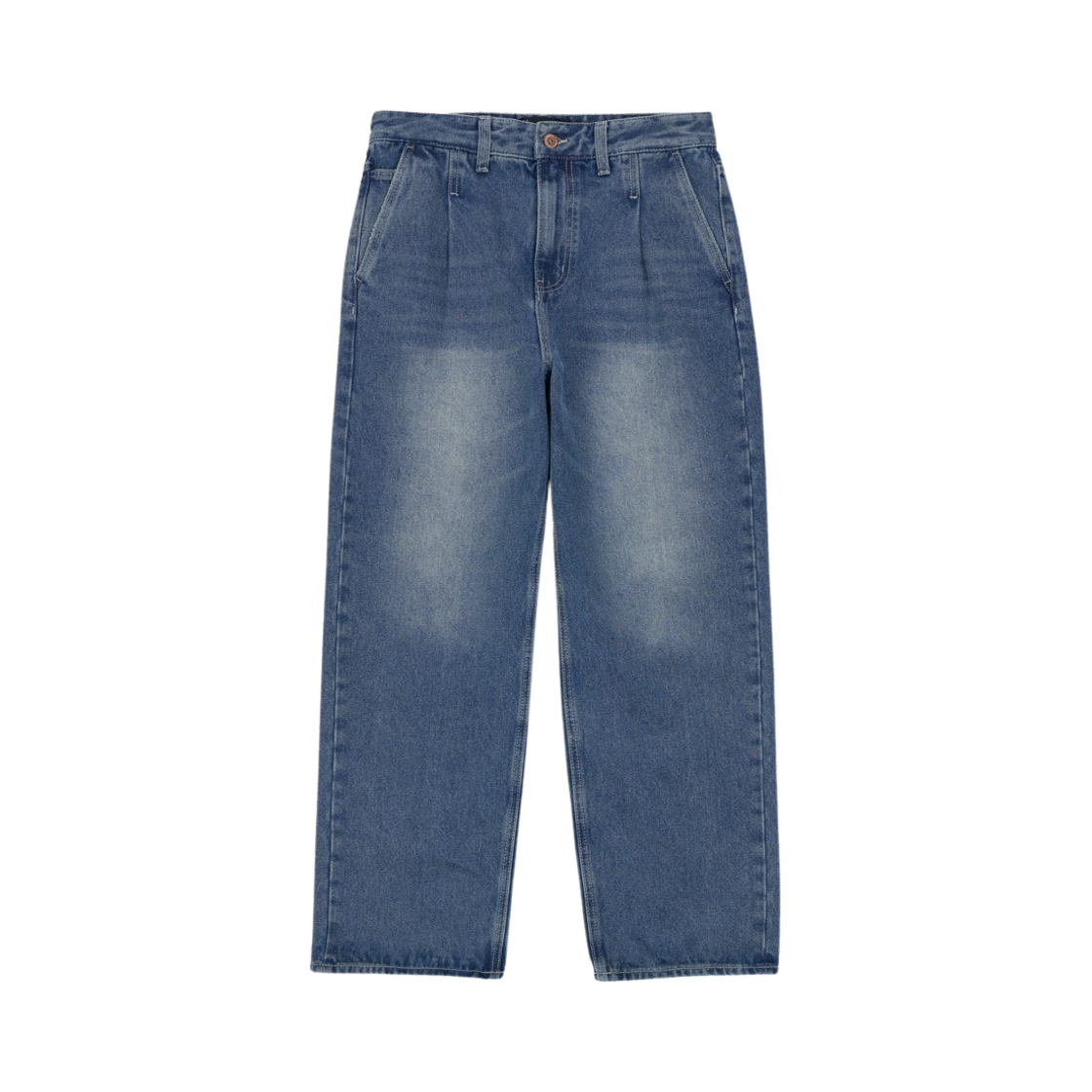 률앤와이 데님 와이드 원턱 팬츠 디 블루