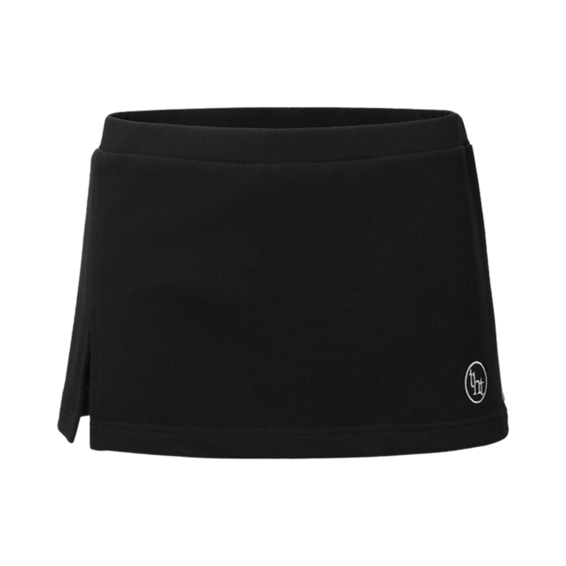 (W) 쓰리타임즈 파이핑 슬릿 스커트 블랙((W) Threetimes Piping Slit Skirt Black)