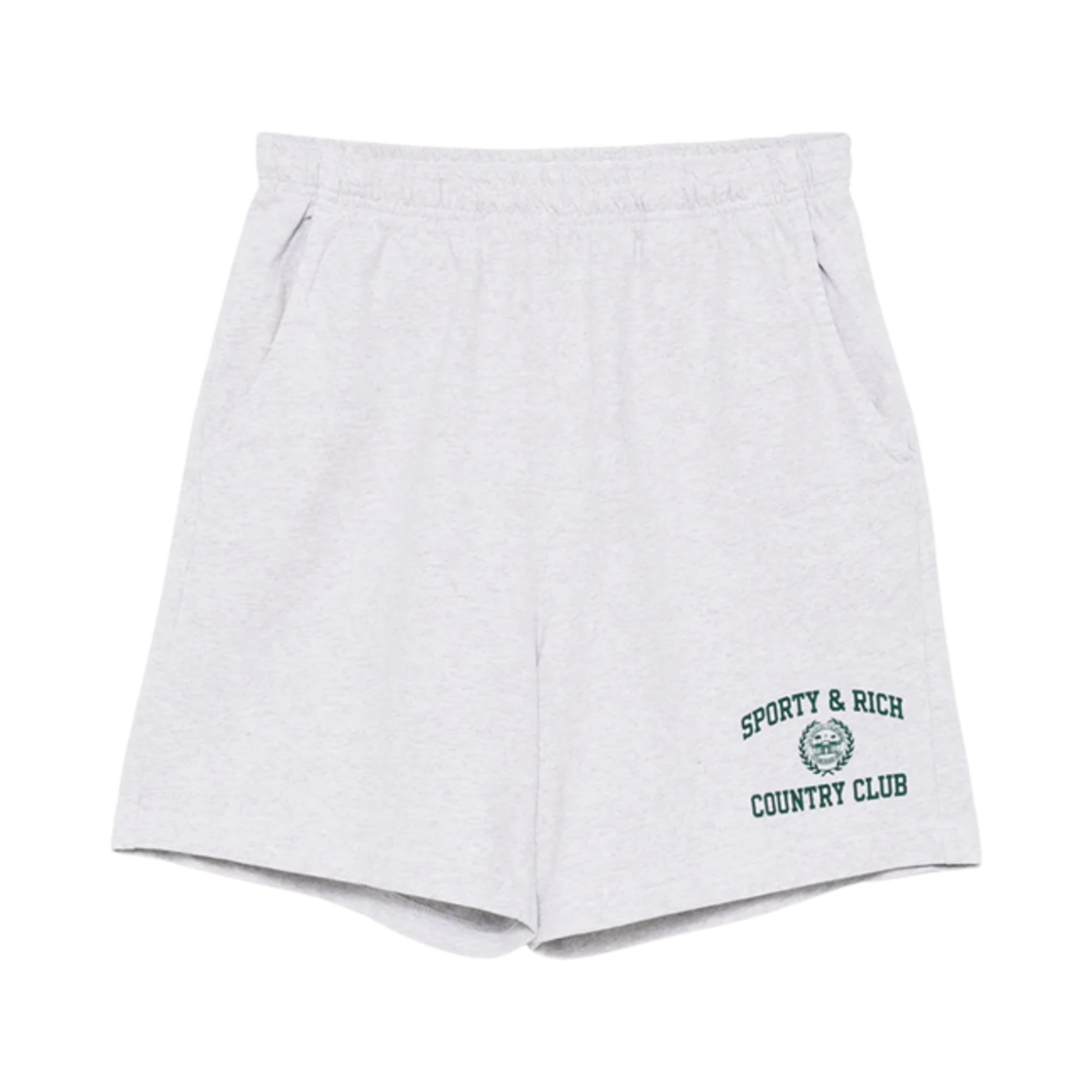 SH039606218GY Sporty & Rich Varsity Crest Gym Shorts Grey
