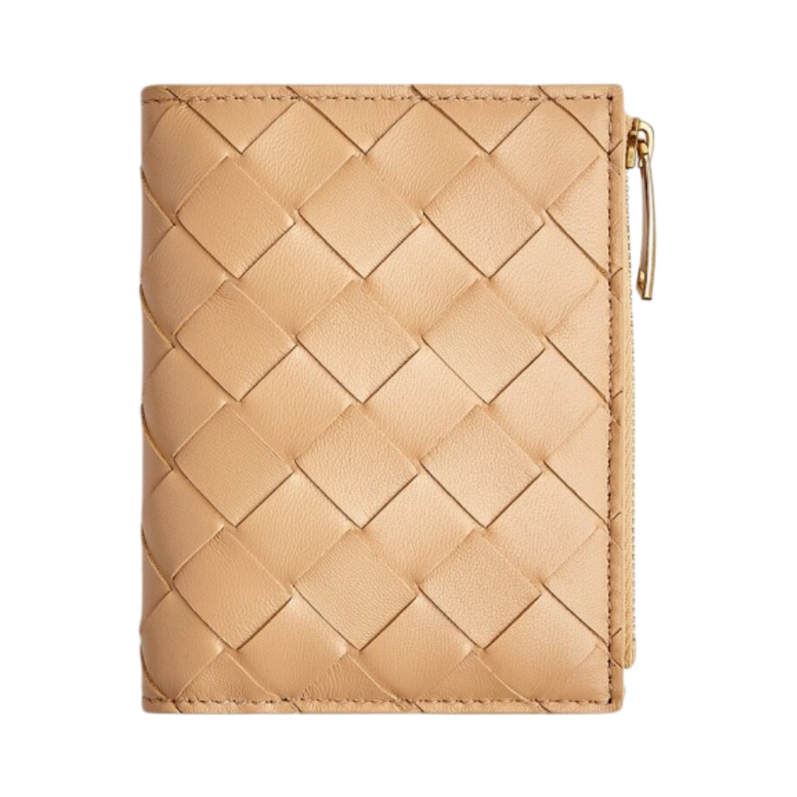 보테가 베네타 폴더형 지퍼 지갑 아몬드(Bottega Veneta Small Bi-Fold Zip Wallet Almond) - 1