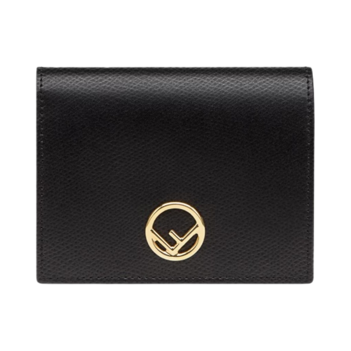 8M0387A18BF0KUR Fendi Leather Bi-Fold Compact Wallet Black