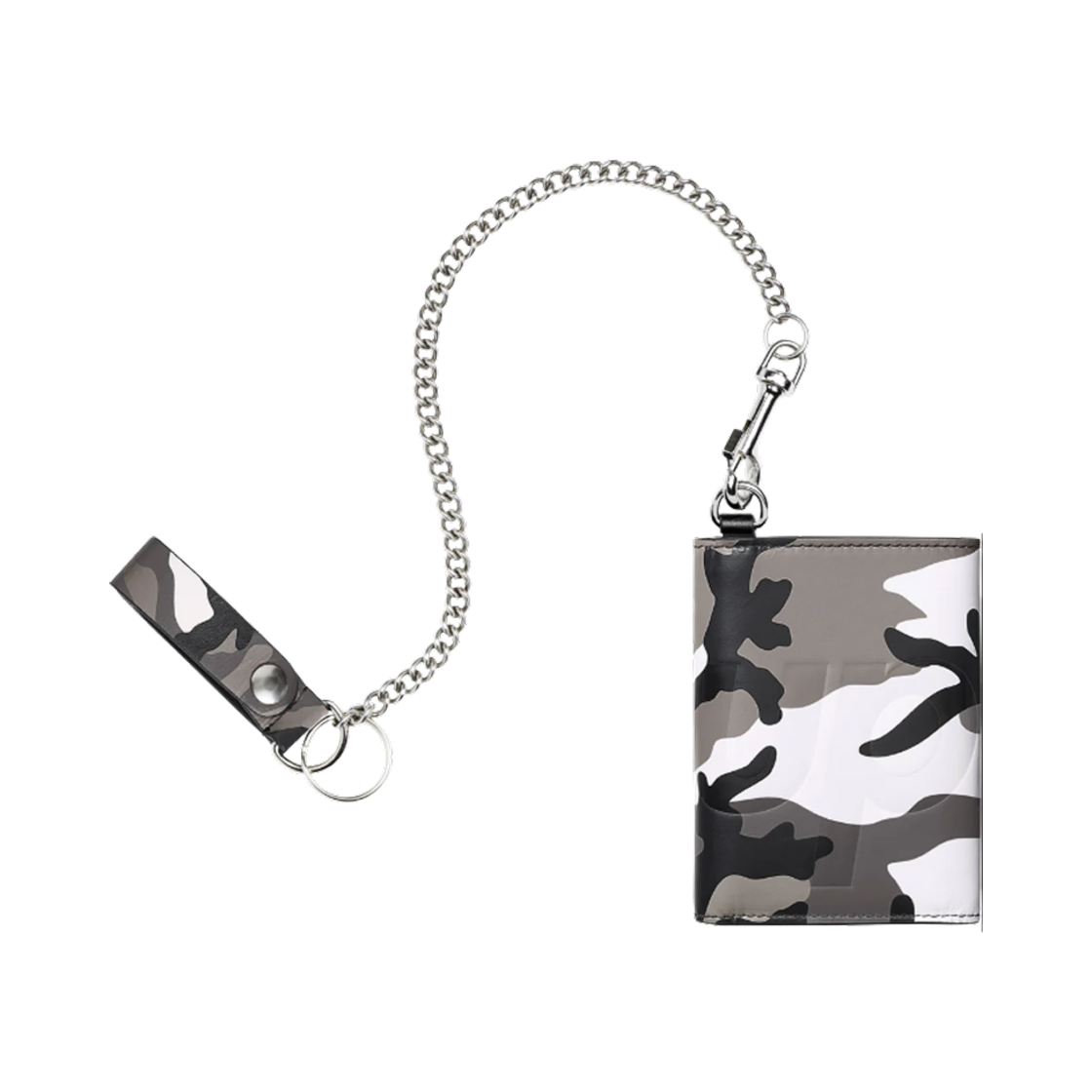 - Supreme Leather Chain Wallet Snow Camo - 25SS