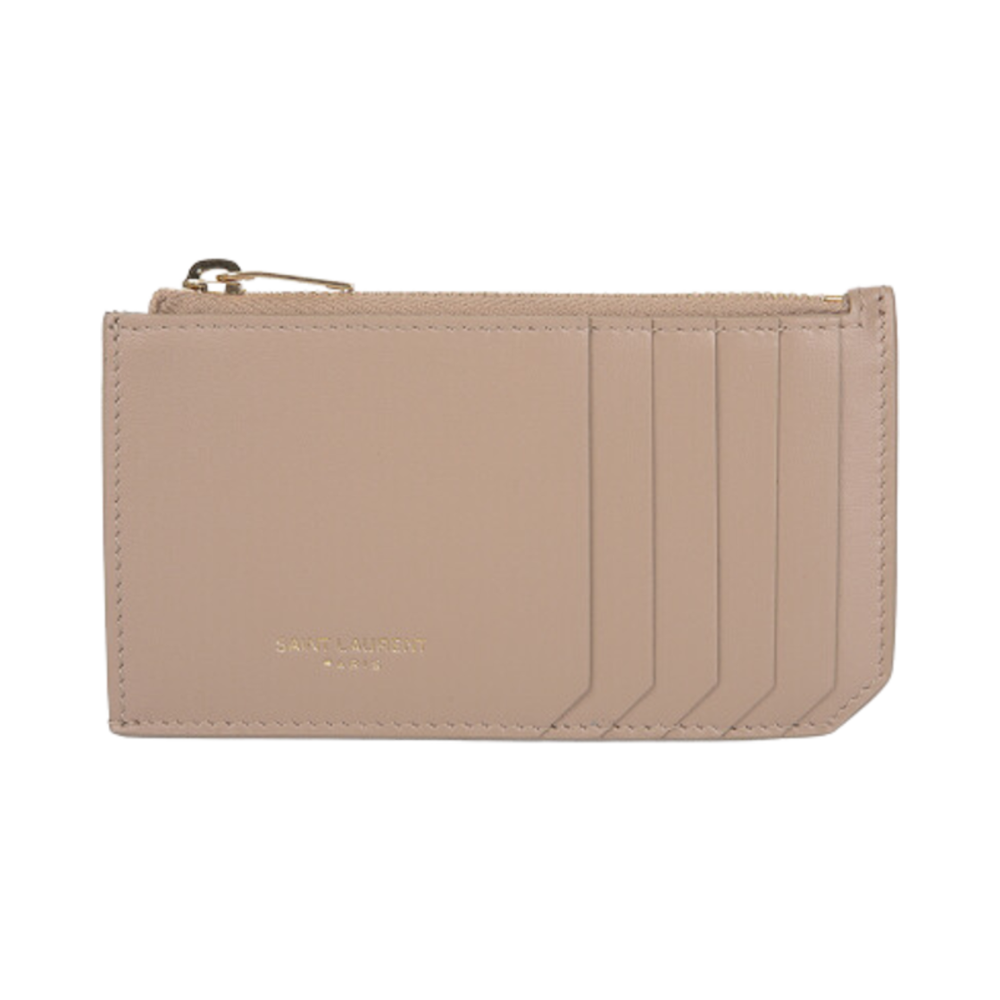 생로랑 파리 프라그먼트 지퍼 카드 케이스 다크 베이지(Saint Laurent Paris Fragments Zipped Card Case Dark Beige) - 1