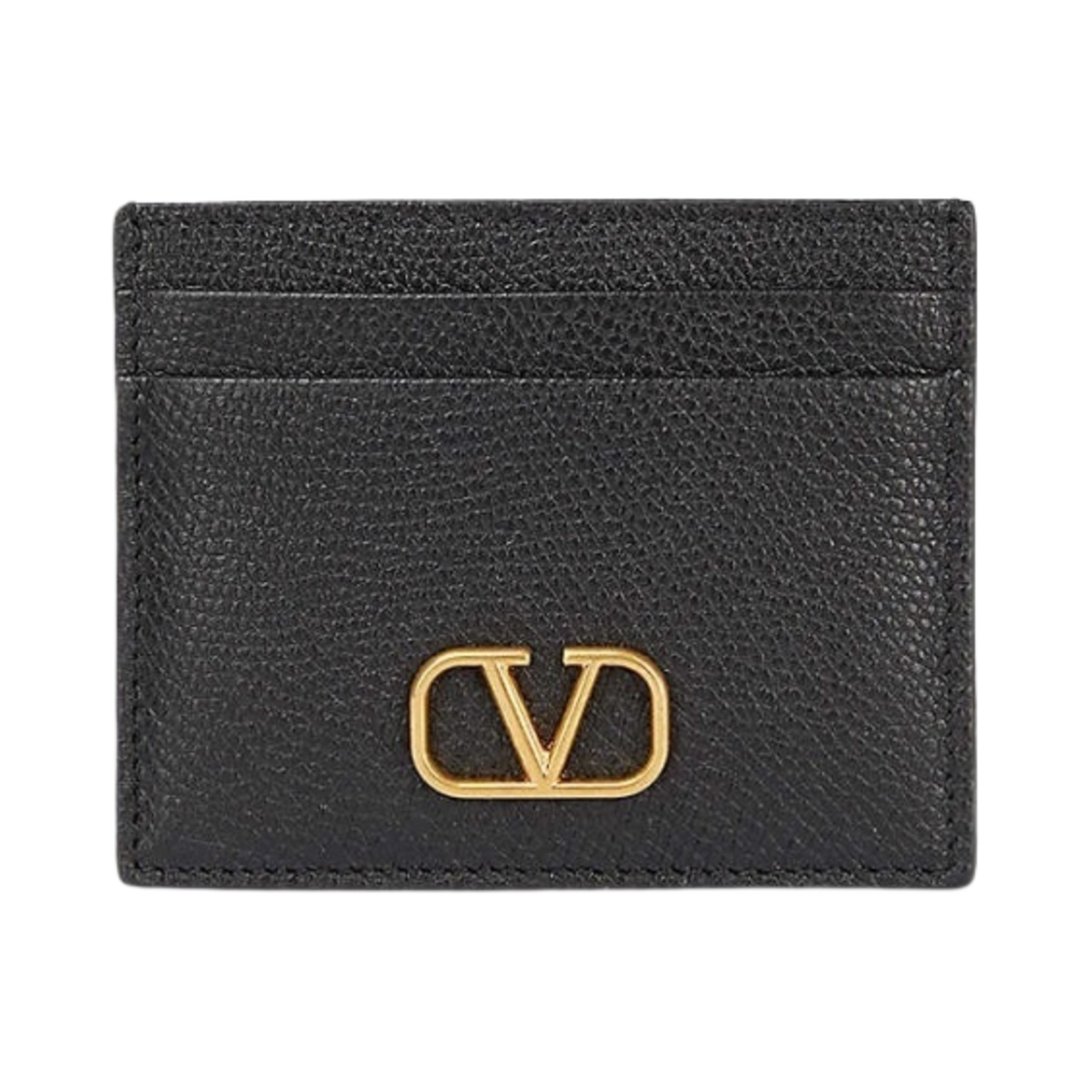 발렌티노 브이로고 시그니쳐 그레이니 카프스킨 카드 홀더 블랙(Valentino Vlogo Signature Grainy Calfskin Card Holder Black)