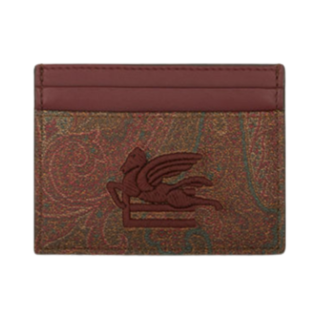 231P1H76975670600 Etro Paisley Card Holder Red