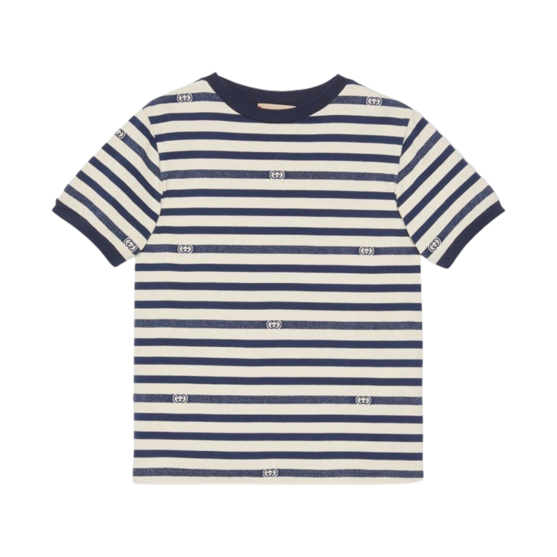 (키즈) 구찌 로고 저지 스트라이프 티셔츠 멀티컬러((Kids) Gucci Logo Jersey Stripe T-Shirt Multicolor) - 1