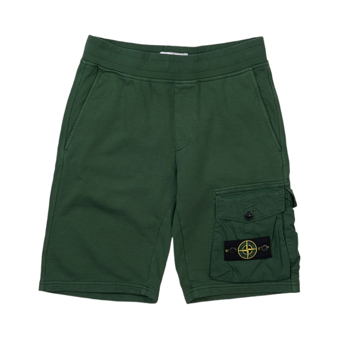 781660340-V0053 (Kids) Stone Island 60340 Cotton Canvas Cargo Shorts Bottle Green - 23SS