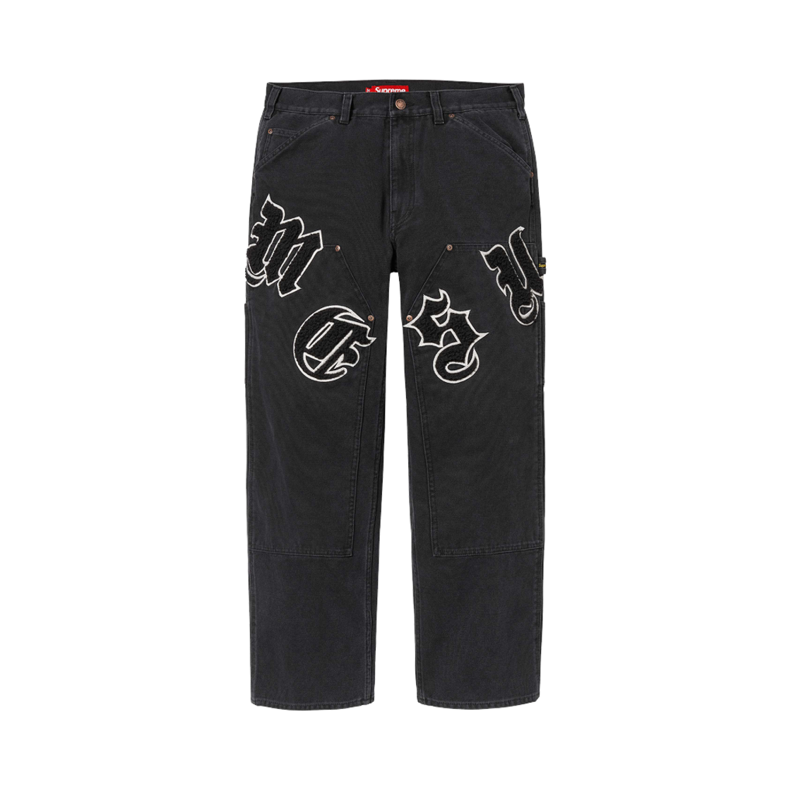 - Supreme Old English Canvas Double Knee Painter Pant Black - 25SS
