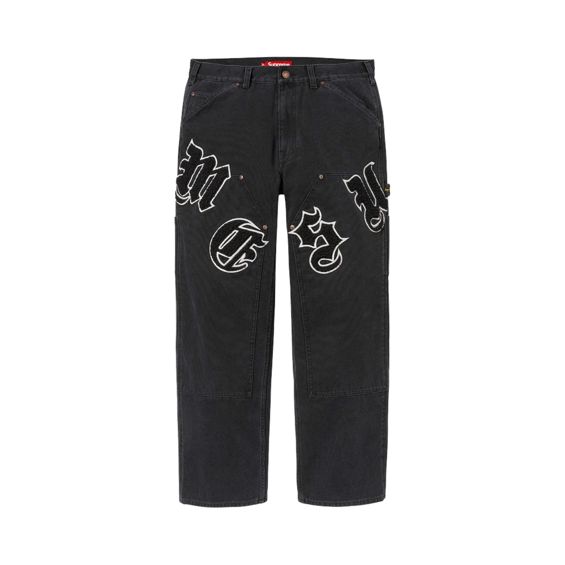 Supreme Supreme Old English Canvas Double Knee Painter Pant Black - 25SS · 30