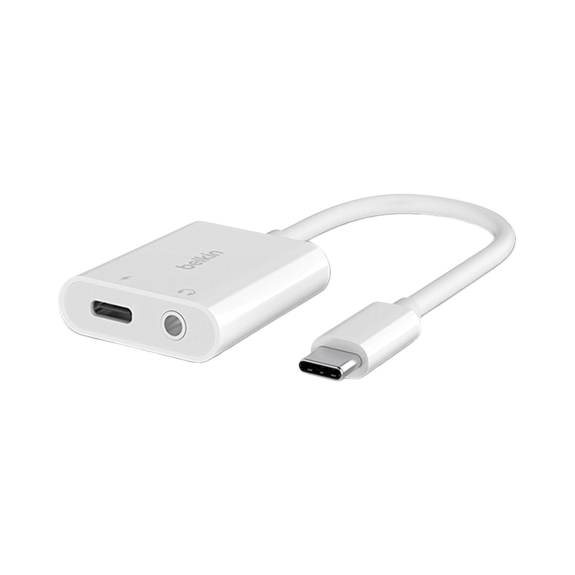 벨킨 3.5mm 오디오 + C타입 듀얼 젠더 60W 고속 충전 어댑터 NPA004 화이트(Belkin 3.5mm Audio + USB-C Charge Adapter NPA004 White) - 1