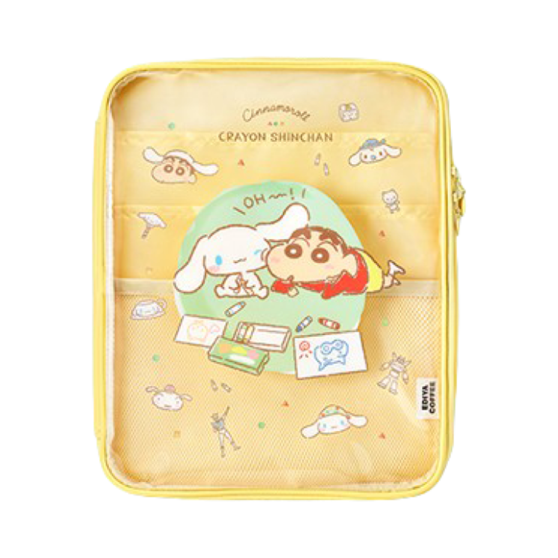 - Sanrio x Ediya Coffee x Crayon Shin-chan PVC Tablet Pouch Yellow