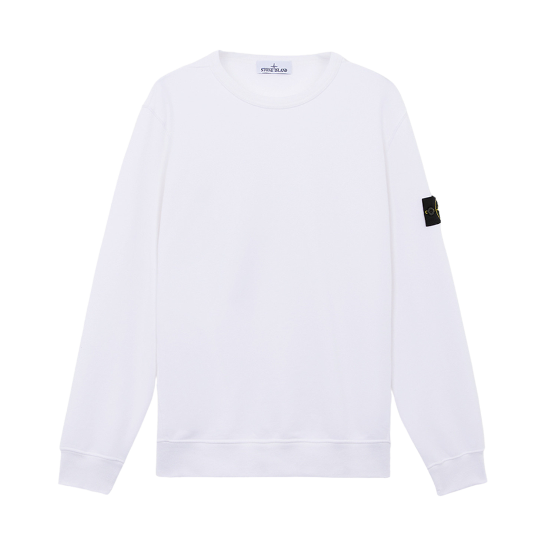 811562420-V0001 Stone Island 62420 Brushed Organic Cotton Fleece Crewneck Sweatshirt with Ribbing White - 24FW