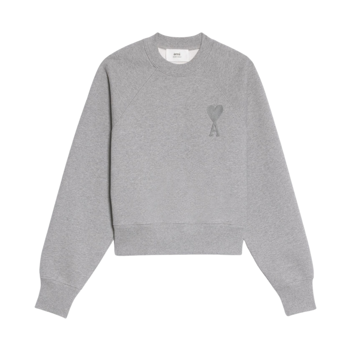 아미 톤온톤 하트 로고 스웨트셔츠 헤더 그레이(AMI de Coeur Tone-On-Tone Sweatshirt Heather Grey)