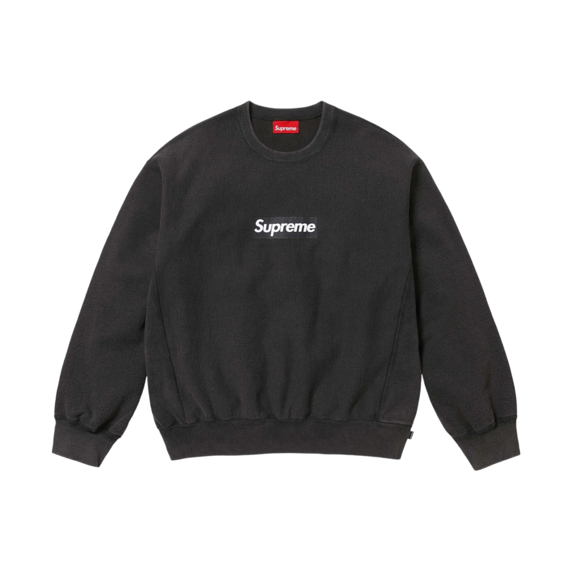 - Supreme Washed Box Logo Crewneck Black - 25SS