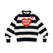 Human Made Striped Heart Knit Sweater Navy