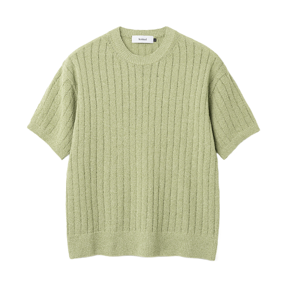 니티드 썸머 부클레 라운드 니트 세이지 그린