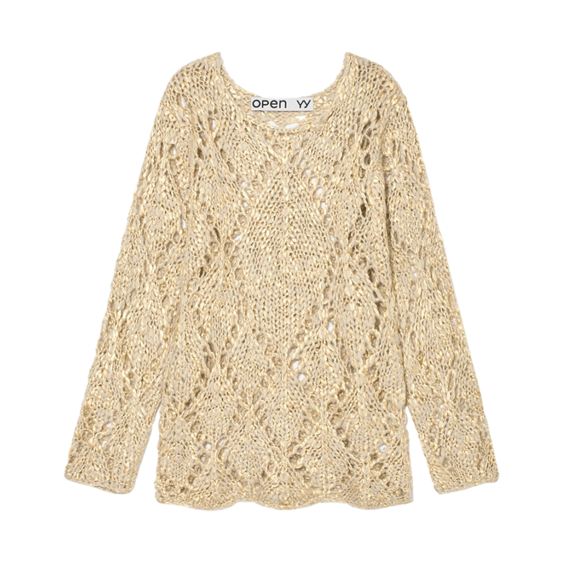 오픈 Yy 아가일 포인텔 풀오버 베이지