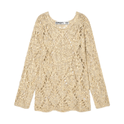 Open Yy Argyle Pointelle Pullover Beige