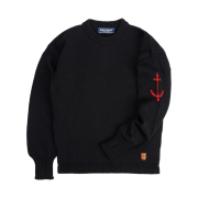 Guernsey Woollens Crewneck Wholegarment Sweater Black