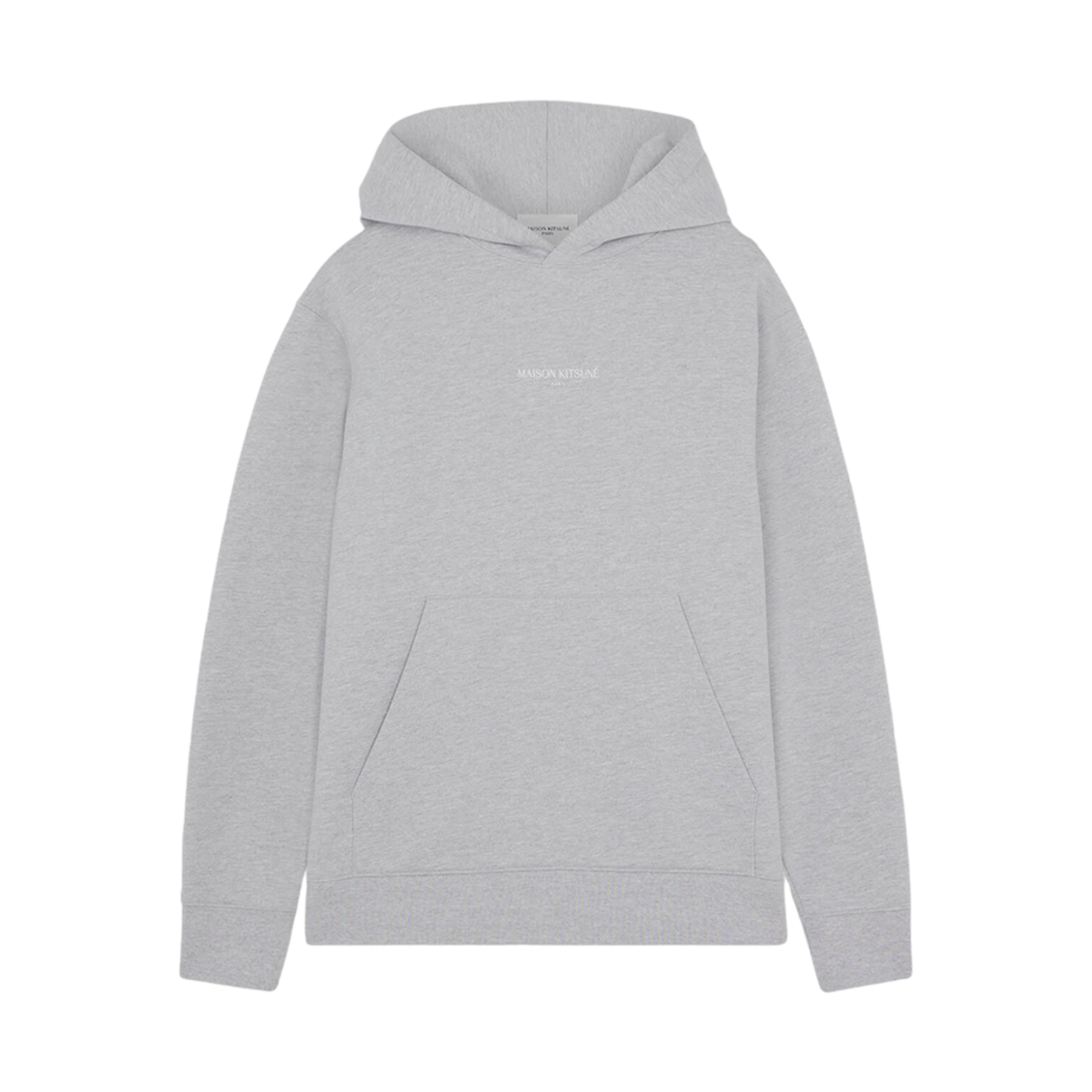 메종 키츠네 자수 코드리스 후드 라이트 그레이 멜란지(Maison Kitsune Embroidered Cordless Hoodie Light Grey Melange) - 1