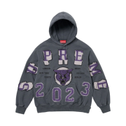 Supreme Washed Panther Hooded Sweatshirt Black - 23FW