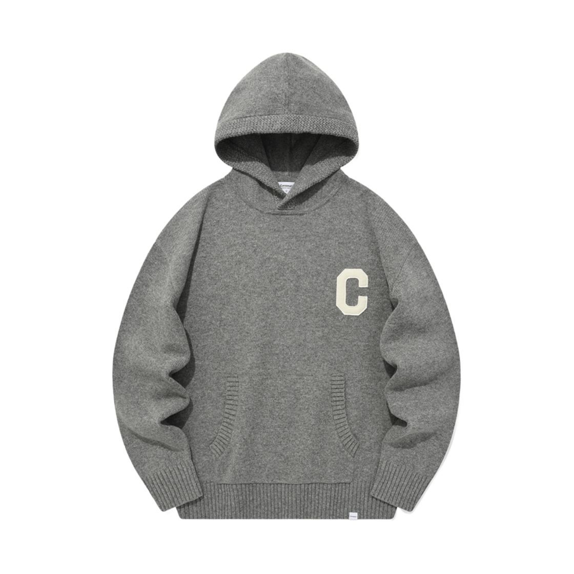 CO2303KT14MG Covernat C Logo Lambswool Hoodie Knit Melange Grey