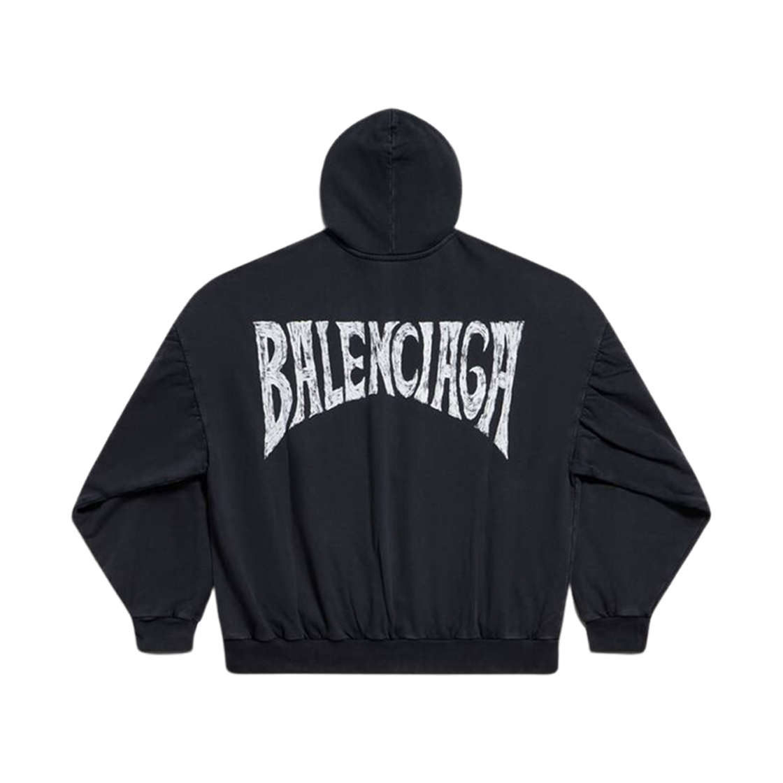 발렌시아가 파리 트로피칼 라운드 오버사이즈 후드 블랙 화이트(Balenciaga Paris Tropical Round Oversized Hoodie Black White) - 2