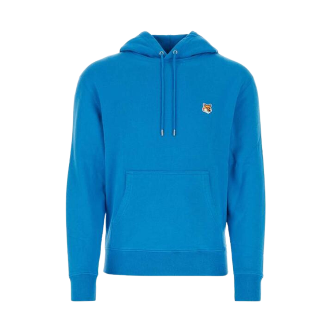 LM00702KM0001-P451 Maison Kitsune Fox Head Patch Regular Hoodie Enamel Blue