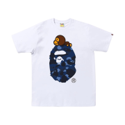 BAPE Color Camo Milo on Big Ape T-Shirt White Navy