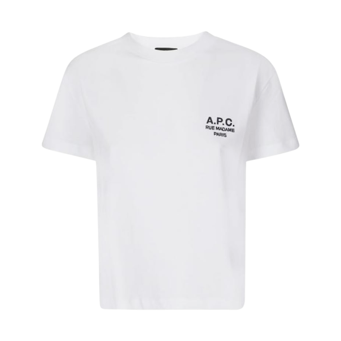 (W) 아페쎄 로고 티셔츠 화이트 다크 네이비 블루((W) A.P.C. T-Shirt with Logo White Dark Navy Blue) - 1