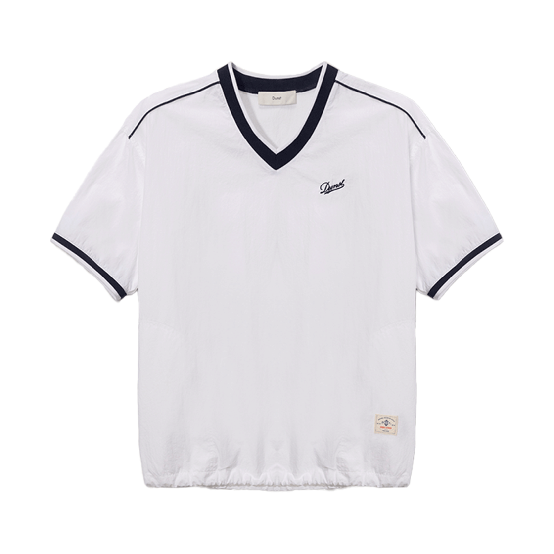 UDTS5B124WT_M_ Dunst Unisex V-Neck Woven Top White