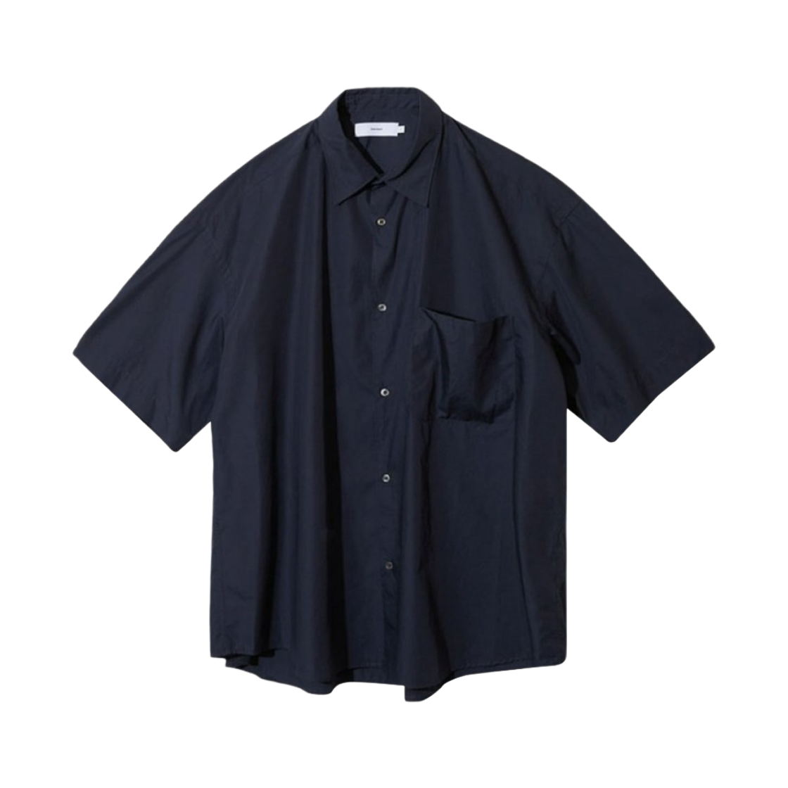 그라프페이퍼 브로드 숏슬리브 오버사이즈 레귤러 칼라 셔츠 네이비(Graphpaper Broad S/S Oversized Regular Collar Shirt Navy)