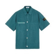 Stone Island 11429 Patch Chest Pockets Short Sleeve Overshirt Bottle Green - 23SS