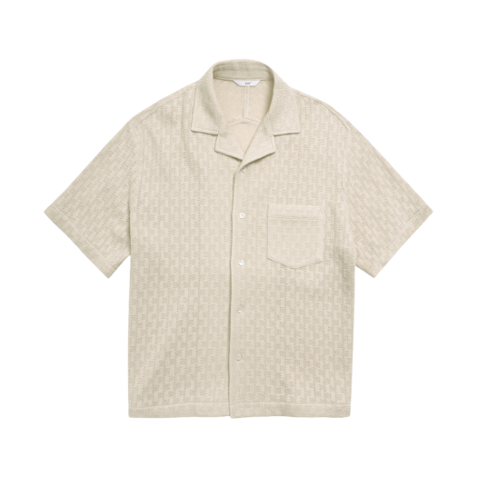2502MSSIV STU Back Raglan Jacquard Shirt Ivory