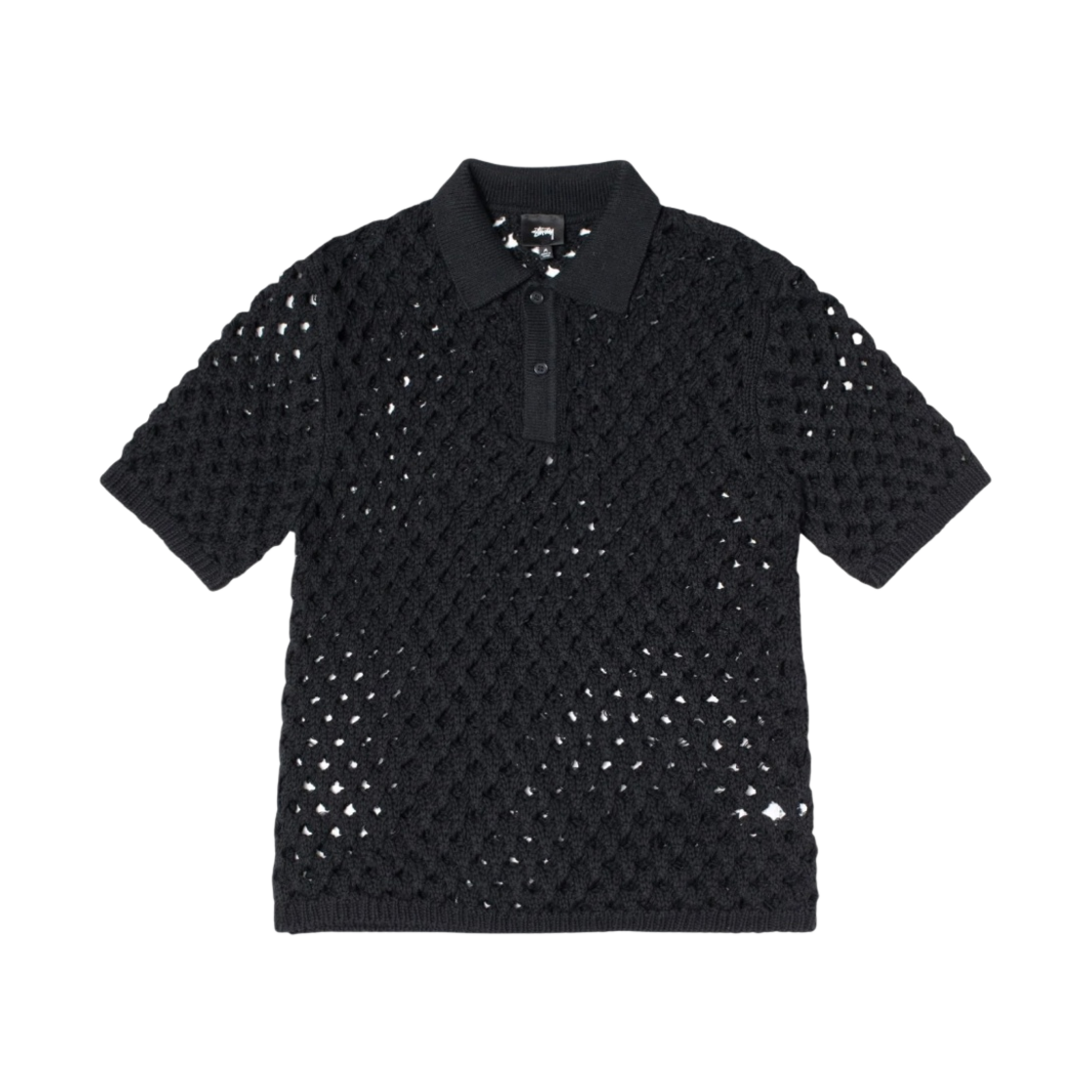 스투시 빅 메쉬 폴로 스웨터 블랙(Stussy Big Mesh Polo Sweater Black) - 1
