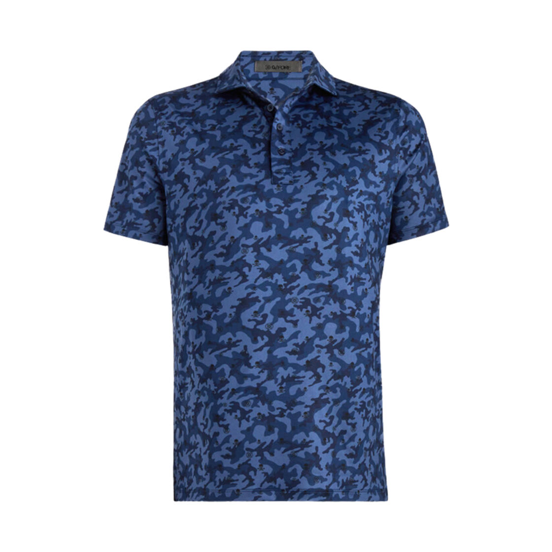 GMP000001 G/Fore Mapped Icon Camo Tech Jersey Modern Spread Collar Polo Twilight