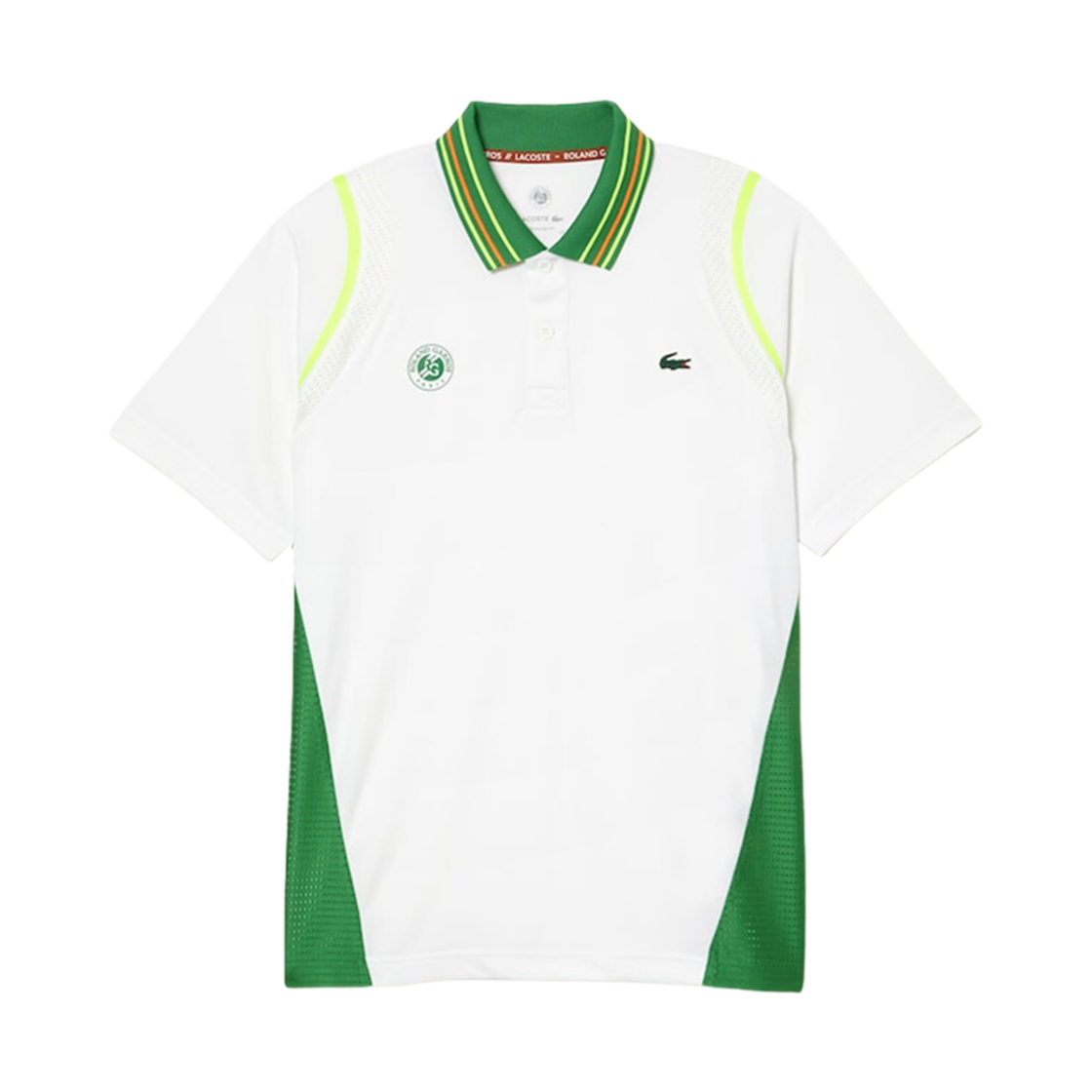 라코스테 롤랑 가로스 컬러 폴로 화이트 그린(Lacoste Roland Garros Color  Polo White Green) - 1