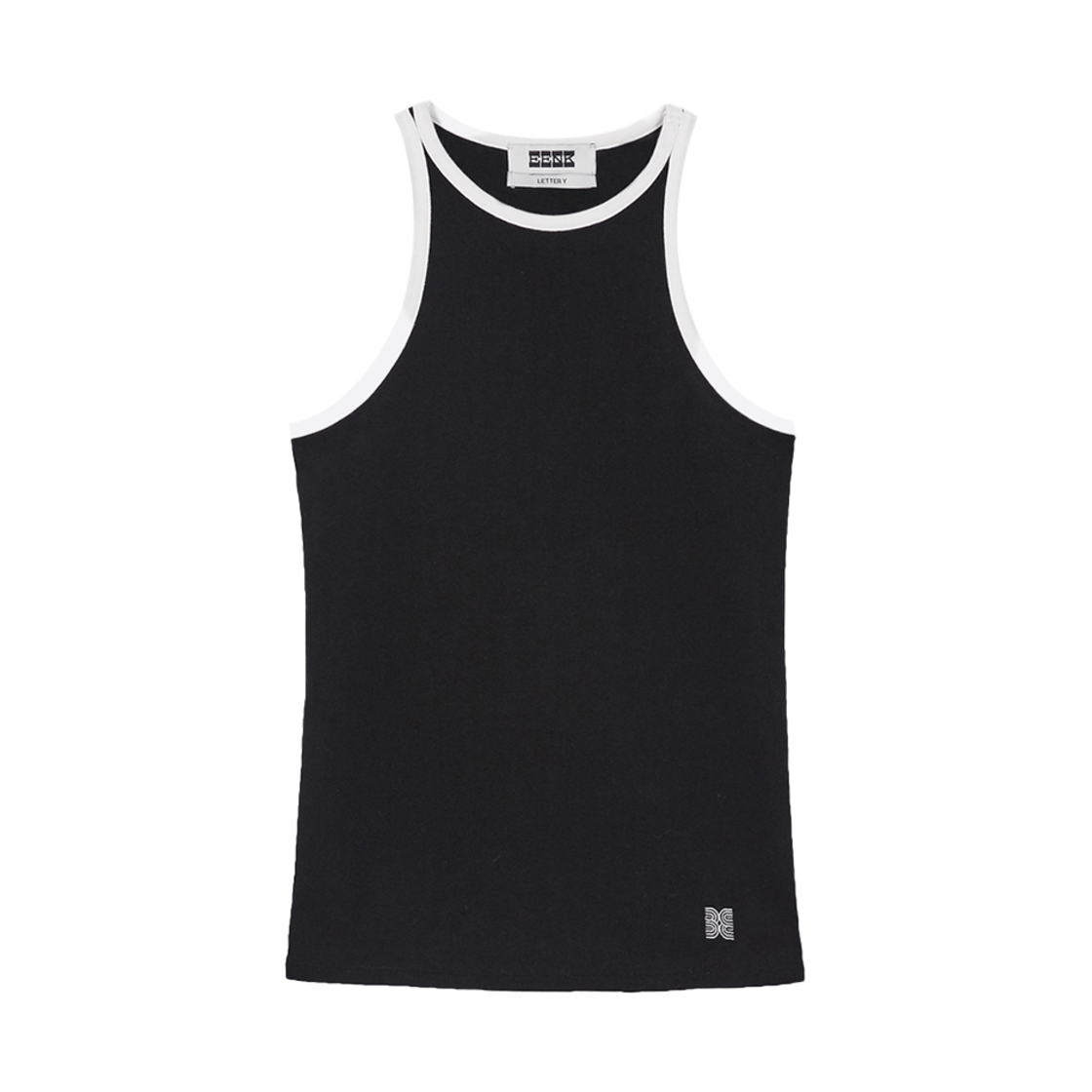 EEY-1O150-TS01-BK EENK Youe Contrast Halter Top Black - 대표 이미지 #1