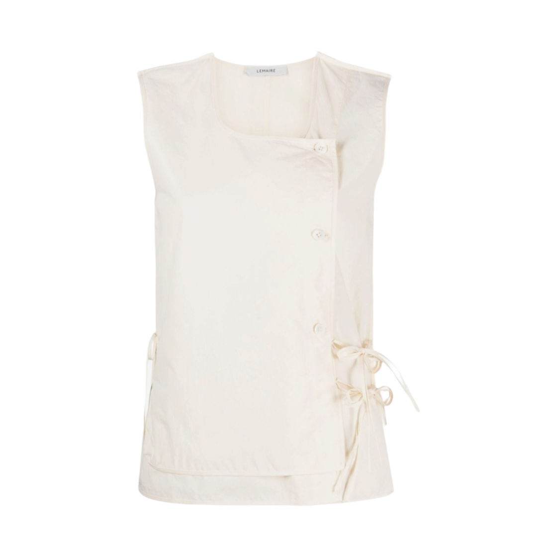 (W) 르메르 어시메트리컬 레이어드 슬리브리스 탑 에크루((W) Lemaire Asymmetric Layered Sleeveless Top Ecru) - 1