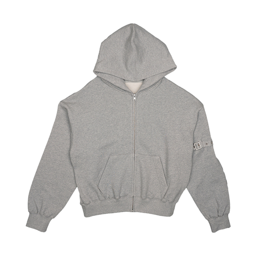 P0000DKS Dared Back Stud Hoodie In Lazy Grey