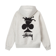 Stussy Club Crown Zip Hoodie Ash Heather