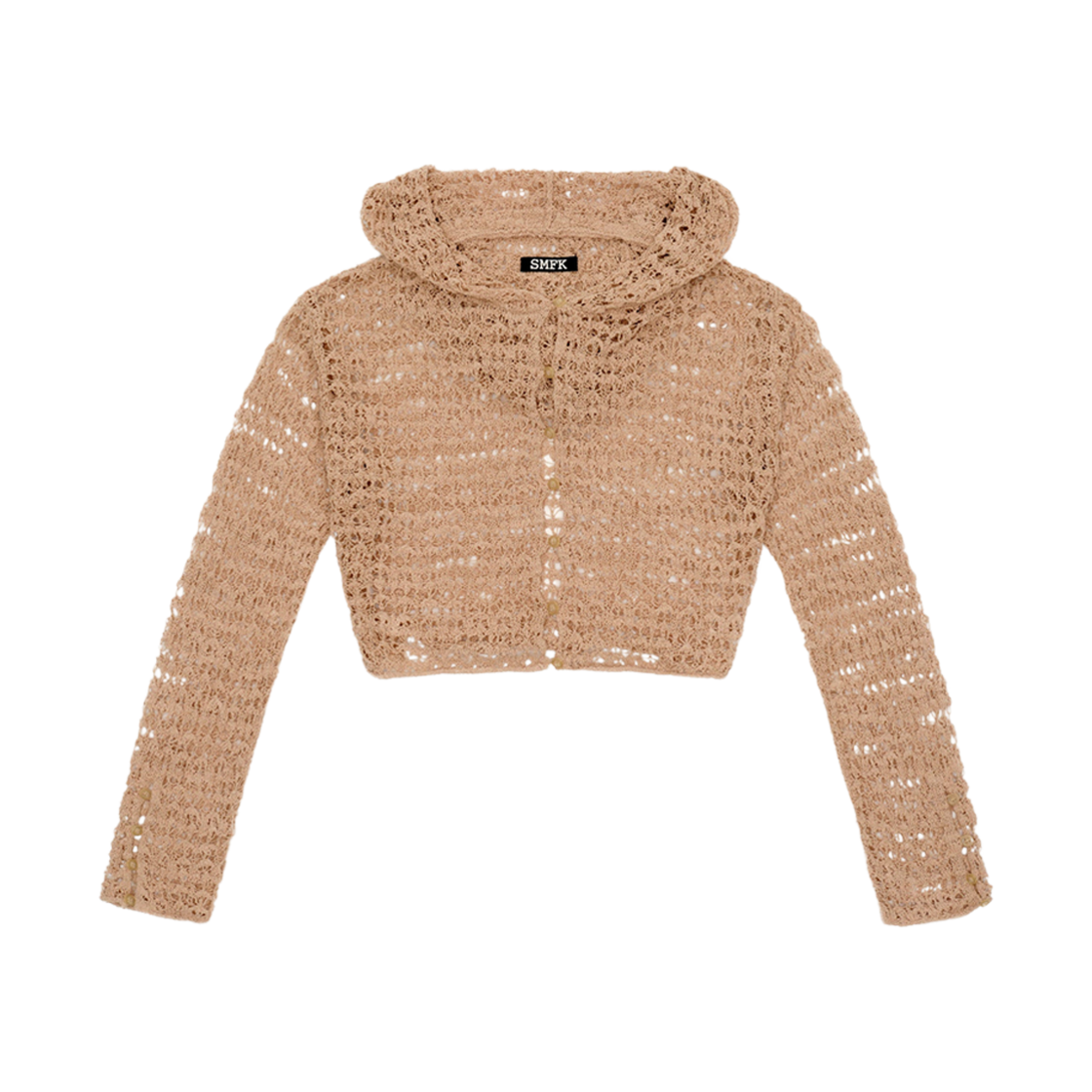 (W) 에스엠에프케이 와일드월드 스트레이 젤리피쉬 네팅 가디건 후드 위트((W) SMFK Wildworld Stray Jellyfish Netting Cardigan Hoodie Wheat) - 1