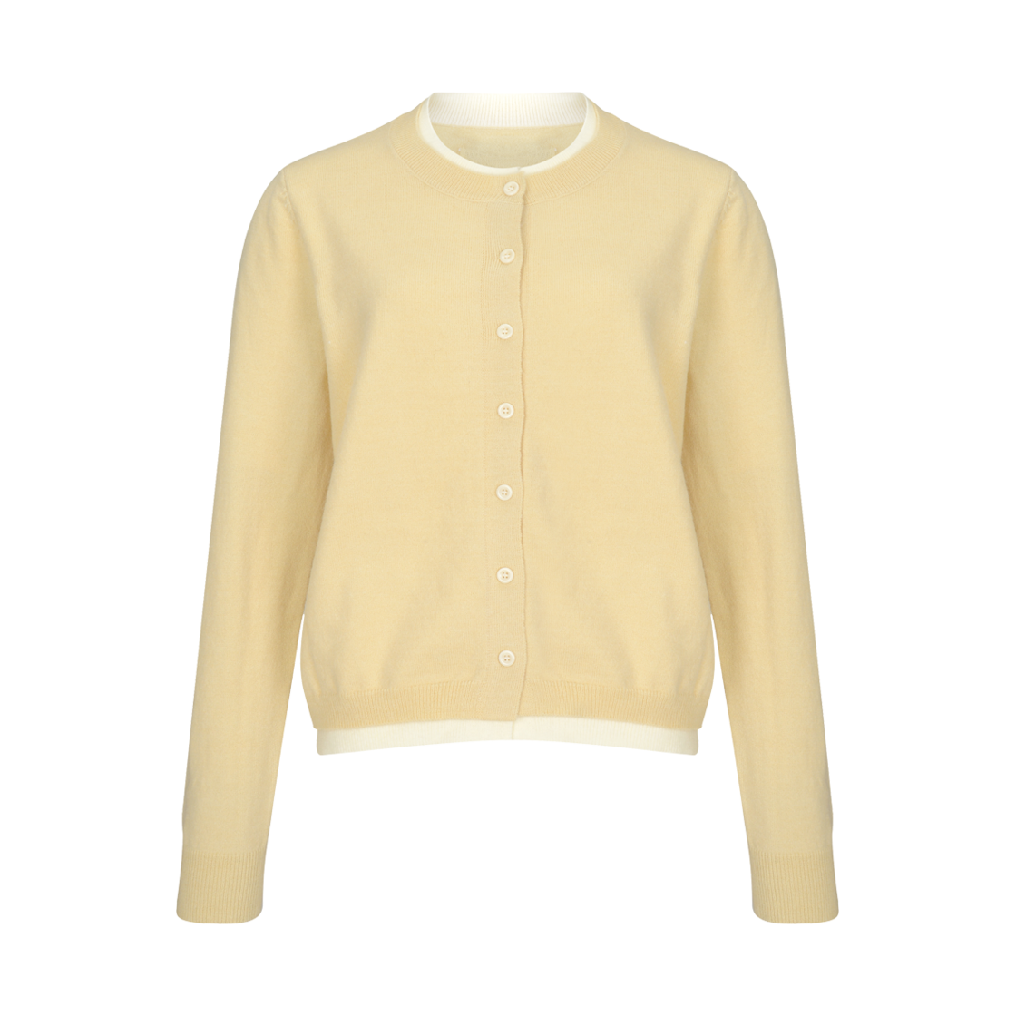 lr24fw014 Leterie Lr Basic Layered Cardigan Yellow